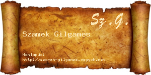Szamek Gilgames névjegykártya